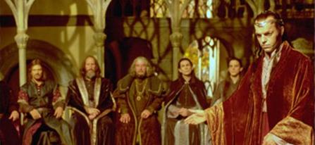 Screencap of the Council of Elrond